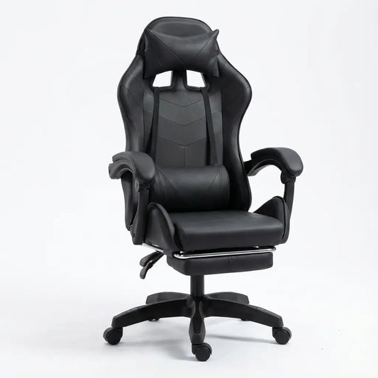 Chaise Gaming Ergonomique à roulettes inclinable avec coussins lombaire et cervical