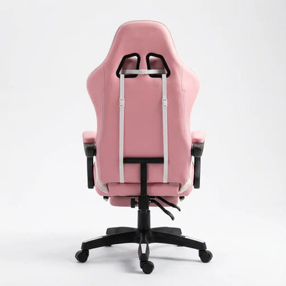 Chaise Gaming à roulettes inclinable avec repose-pieds et massage avec coussins lombaire et cervical