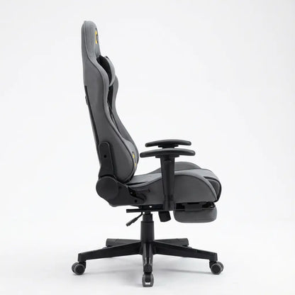 Chaise Gaming Ergonomique à roulettes en tissu avec coussins lombaire et cervical